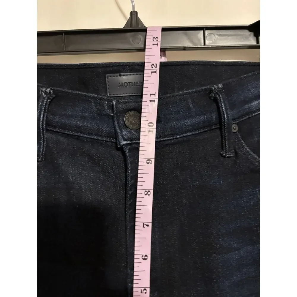Mother Jeans 32 The Midsize Dazzler Ankle Dark Blue Stretch High Rise